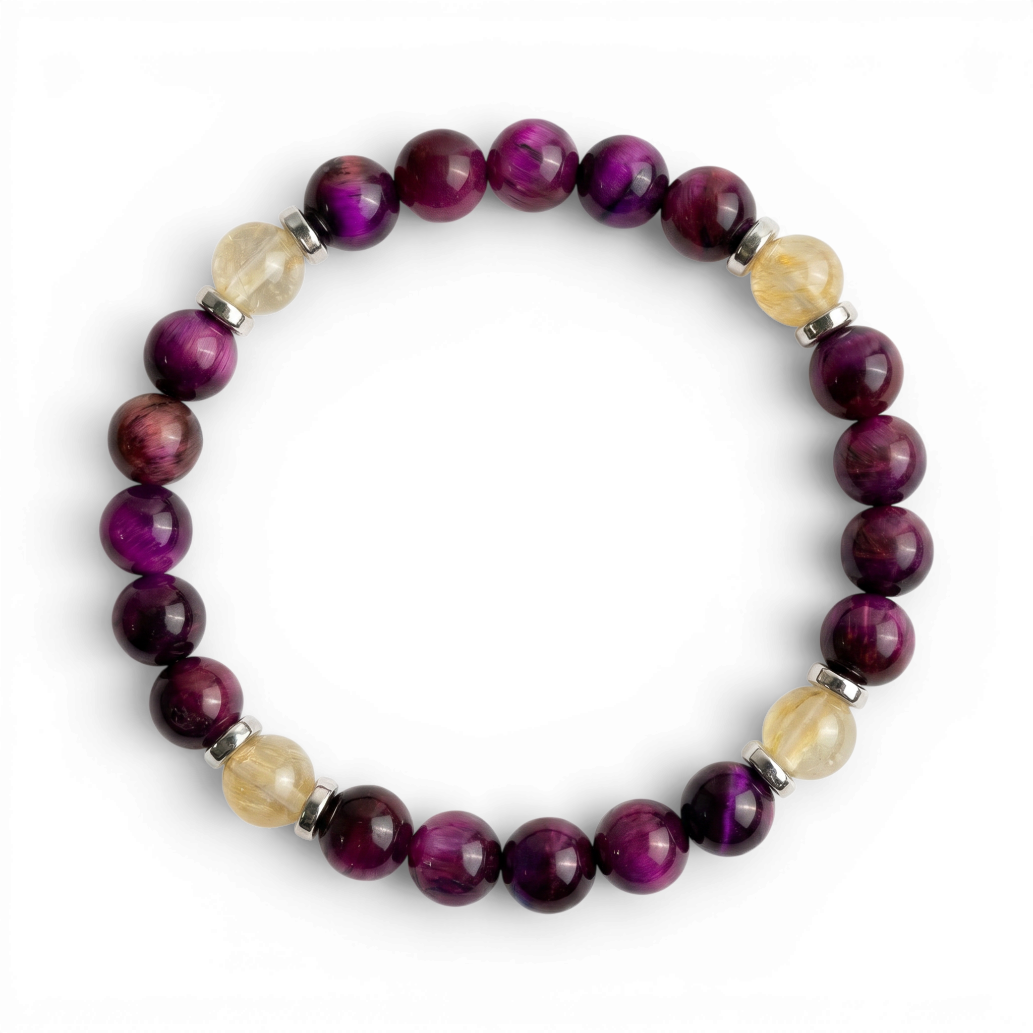 Purple Tiger's Eye & Citrine 'Focused Power' Bracelet
