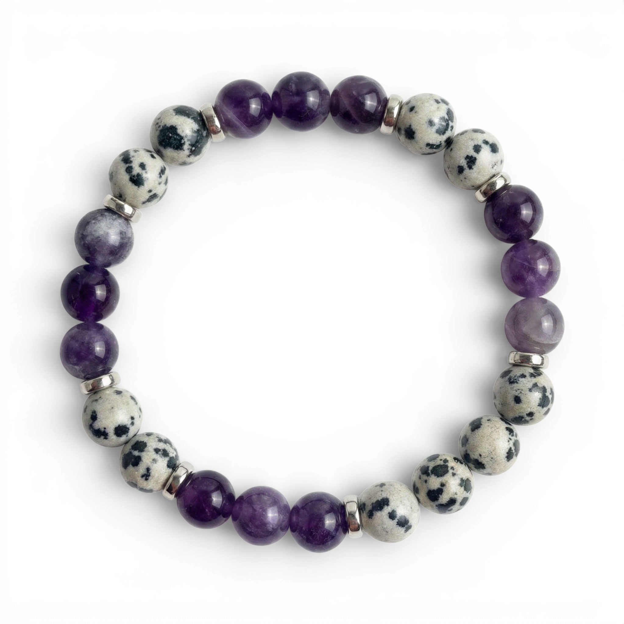 Dalmatian Jasper & Amethyst 'Gentle Reset' Bracelet