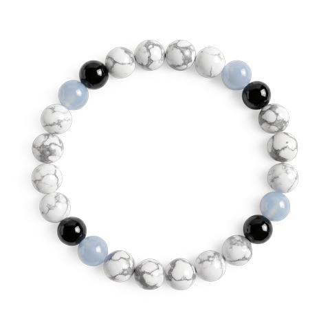 Obsidian & Howlite 'Restful Balance' Bracelet