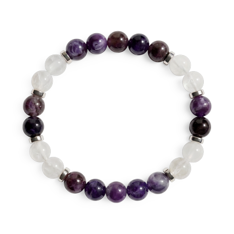 Amethyst & White Jade 'Grace' Bracelet