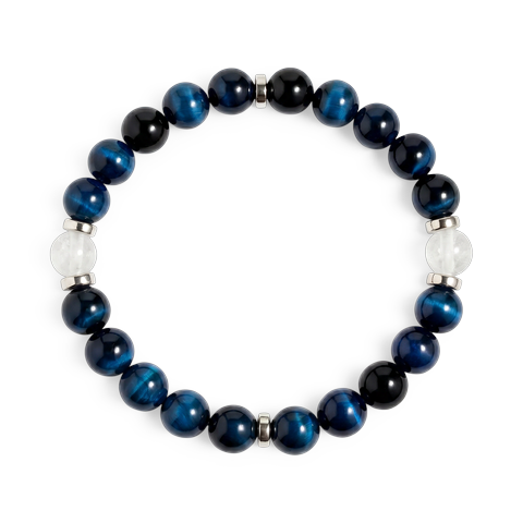 Blue Tiger's Eye & White Jade 'Brilliance' Bracelet