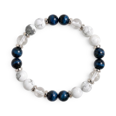 Blue Tiger's Eye & Clear Quartz 'Stillness' Bracelet