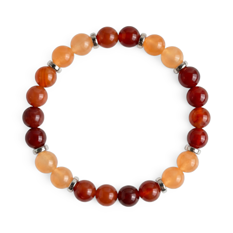 Red Agate & Orange Chalcedony 'Inner Fire' Bracelet